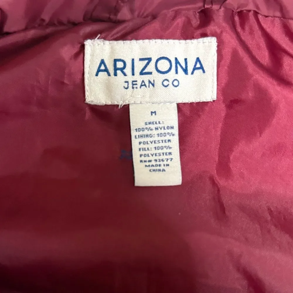 Arizona Jean Co Kids Boys Girls Quilted Puffer Vest Maroon Burgundy Red Size M